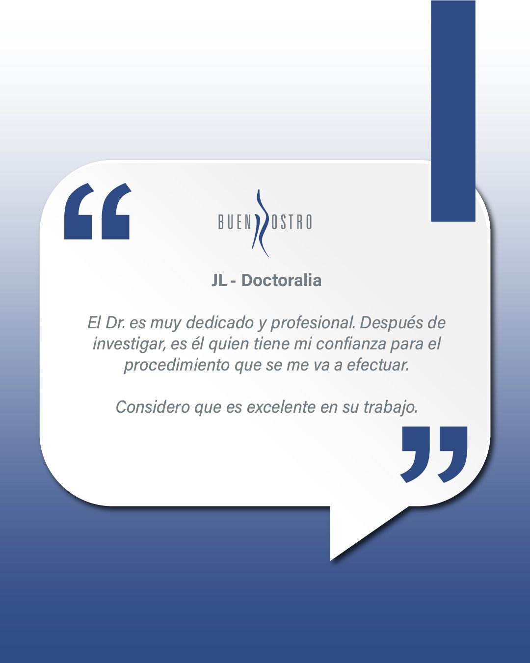 Las experiencias de mis pacientes hablan por sí solas. Cada historia refleja confianza, acompañamiento médico y decisiones tomadas con seguridad.
 Gracias por permitirme ser parte de su proceso.

Este testimonio refleja una experiencia individual y no constituye garantía de resultados.
La información compartida es de carácter informativo y no sustituye una valoración médica personalizada.