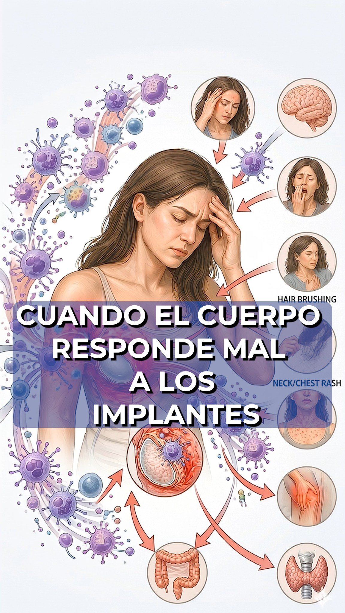 Tu cuerpo puede aceptar los implantes… o empezar a manifestar señales que no debes pasar por alto. ⚠️

Cansancio persistente, dolor en articulaciones o músculos, caída de cabello, niebla mental o inflamación general son síntomas que merecen atención.

No todas las mujeres con implantes presentan esta reacción, pero si notas cambios en tu salud, es importante valorarlo a tiempo. 🤍

📩 Agenda una valoración y resuelve tus dudas.