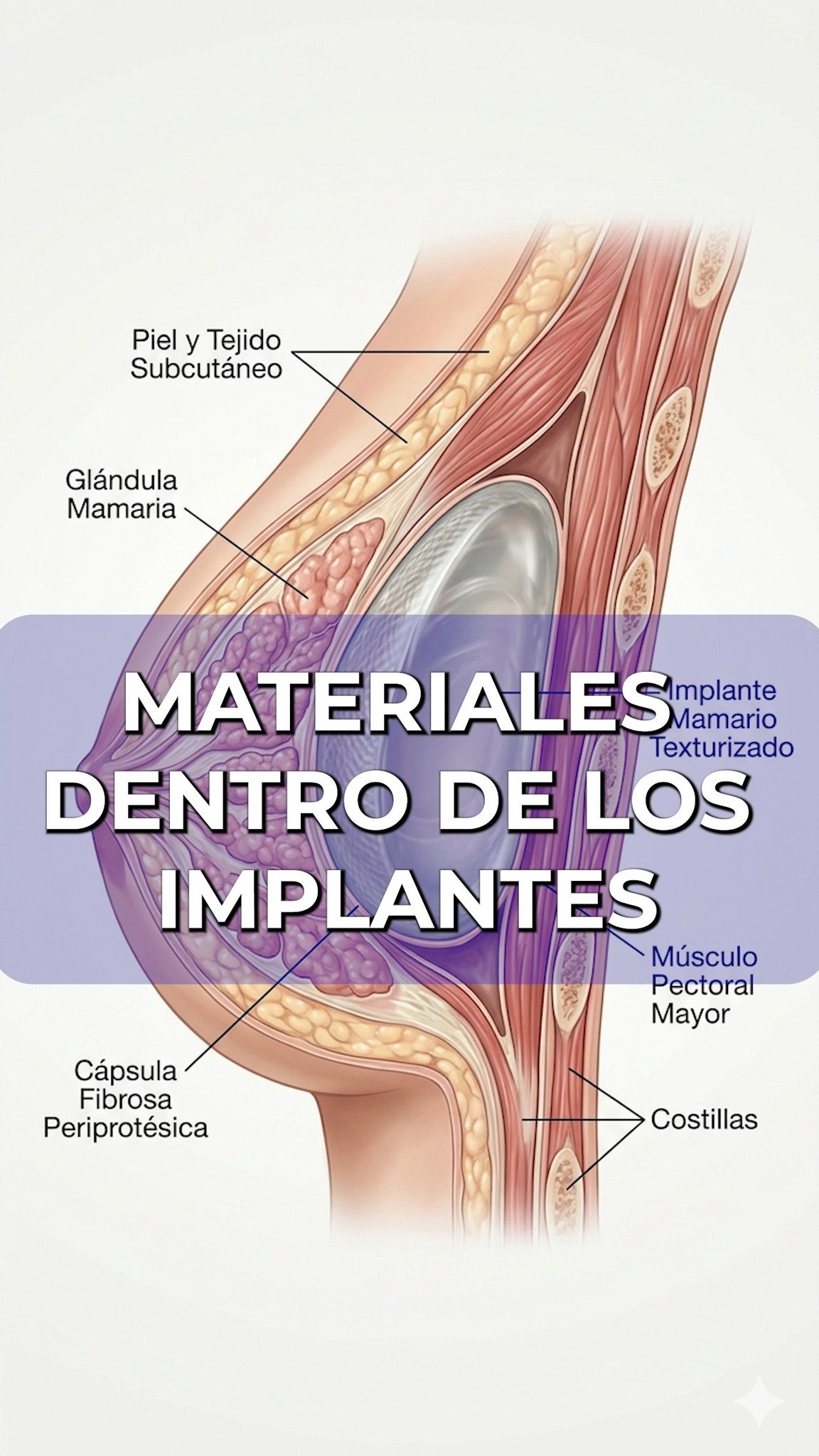Un implante mamario no es solo “silicona”.
También puede contener materiales en trazas como platino, zinc, cobre y otros compuestos.

🔎Antes de tomar una decisión, infórmate, pregunta y valora tu caso con un especialista.